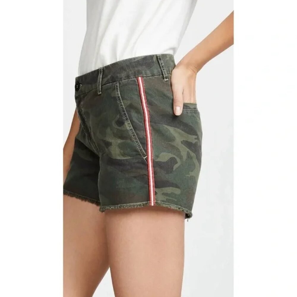 Sundry Camo Cutoff Shorts Racing Stripe Mid Rise 100% Cotton Size 29